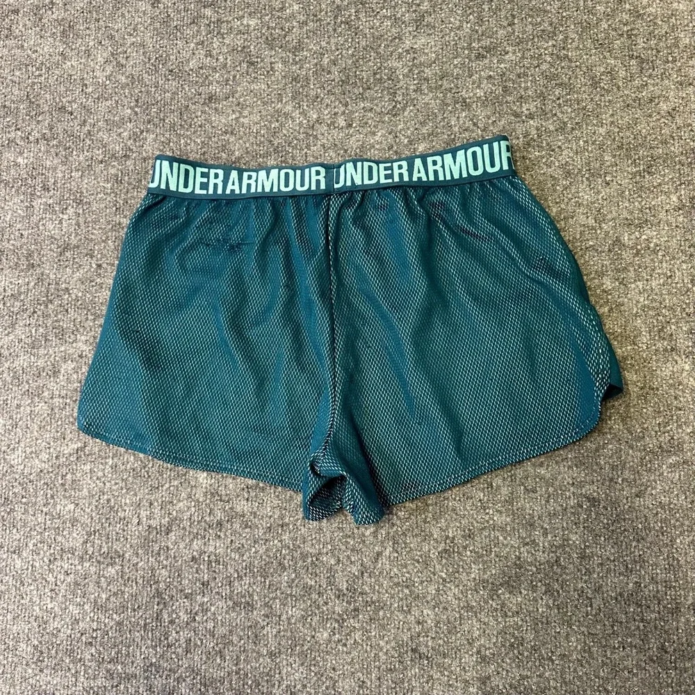 Under Armour Shorts Womens Size SM Teal Mesh HeatGear Athletic Running Gym